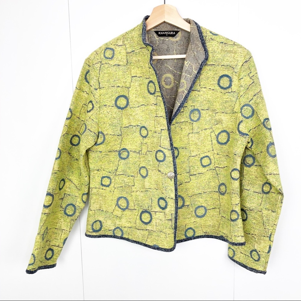 KHANGURA Casual Jacket Cardigan Button Front Med